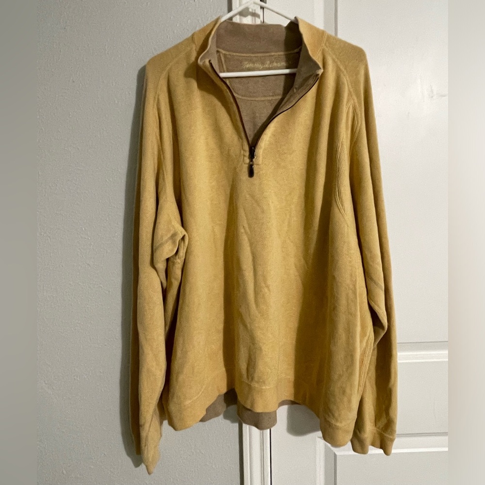 Tommy Bahama khaki quarter zip XXL